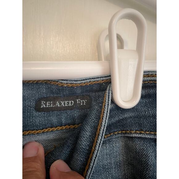 Judy Blue Relaxed Fit Jeans pockets stretch logo distressed ankle Size 7/28 - Picture 6 of 8